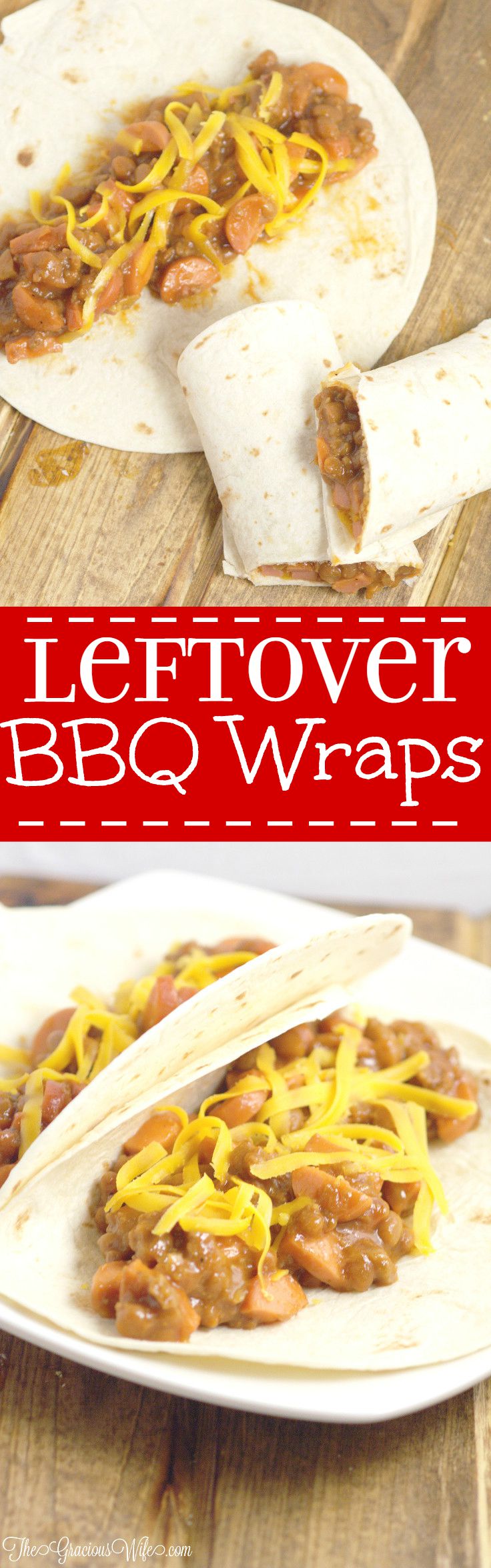 These Chuckwagon Leftover BBQ Wraps are a quick and easy family dinner recipe that uses up your leftovers from a BBQ or cookout. They're so tasty and super easy! My kids love them (and I do too!)