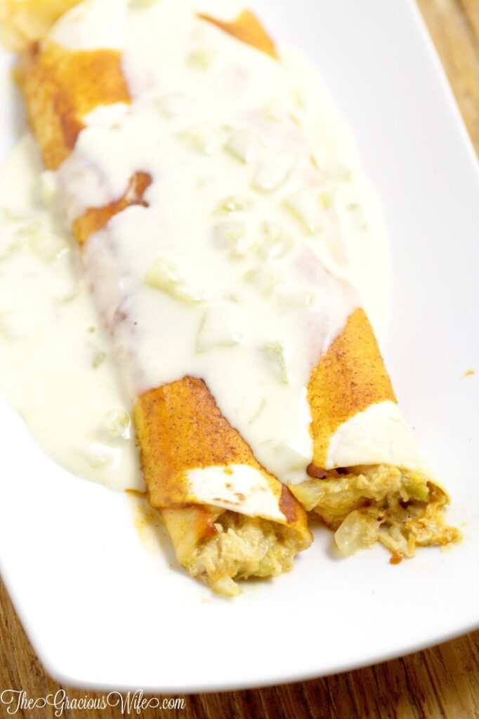Green Chile Chicken Enchiladas Recipe The Gracious Wife