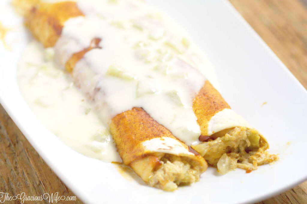 Green Chile Chicken Enchiladas Recipe The Gracious Wife