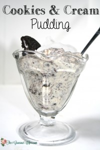 Cookies and Cream Pudding is a simple, creamy, sweet pudding filled with crunchy chocolate Oreo cookies that the whole family will love. Quick and easy dessert recipe idea! The kids will LOVE this!