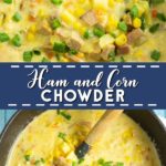 Cheesy Ham and Corn Chowder combines classic ham and cheese, with hearty potatoes and sweet corn into a warm and creamy chowder that is perfect for cold days.