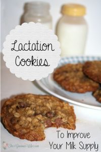 Lactation Cookies Recipe- A chocolate chip oatmeal cookie recipe to help increase milk production for breastfeeding moms. Give your baby girl or baby boy the breast milk they need! From TheGraciousWife.com