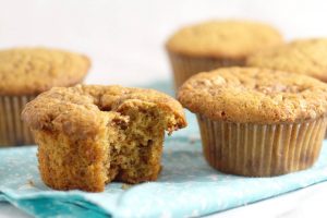 Coffee Toffee Muffins Recipe - Have your coffee and eat it too! An easy breakfast muffins recipe made with coffee and toffee. A perfect pick-me-up breakfast! You can make these for kids too using decaf coffee!  I need this in my life.