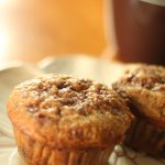 Coffee Toffee Muffins Recipe - an easy breakfast muffins recipe made with coffee and toffee. A perfect pick-me-up breakfast! You can make these for kids too using decaf coffee! From TheGraciousWife.com
