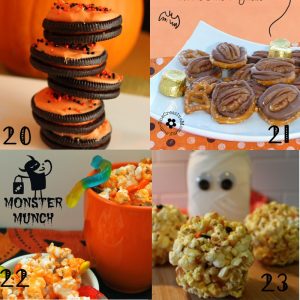 Halloween Sweets Recipes Ideas- Tons of adorable Halloween food and treats ideas. There's a little bit of everything here: easy to intricate; kids and adult; indulgent or healthy. Take your pick! I love the candy corn ones!