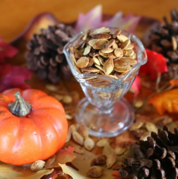 Don't throw out your pumpkin seeds! Toasted Pumpkin Seeds are a delicious and easy snack! From TheGraciousWife.com #fall #halloween #pumpkin #snack