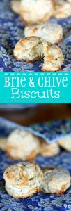Brie and Chive Biscuits Recipe - Easy homemade buttermilk biscuits with brie and chives. It's so easy to make these amazing, flaky biscuits from scratch! These would be a perfect Thanksgiving side dish. Look how flaky they are!
