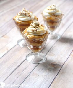 Caramel Pecan Pumpkin Trifle Recipe has all the flavors of Fall with layers of pumpkin spice pudding, sweet caramel sauce, and crunchy pecans to seal the deal. An easy but delicious Fall and Thanksgiving dessert recipe. I LOVE Fall food!