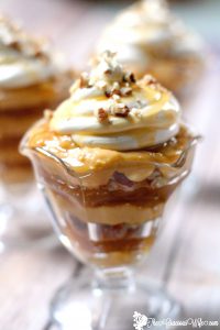Caramel Pecan Pumpkin Trifle Recipe has all the flavors of Fall with layers of pumpkin spice pudding, sweet caramel sauce, and crunchy pecans to seal the deal. An easy but delicious Fall and Thanksgiving dessert recipe. I LOVE Fall food!