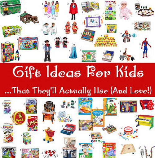 Gift Ideas for Kids that they'll still play with after the shiny new-ness wears off. Toys that encourage imaginative play and learning and that kids will actually use. Imaginative play gifts are great for kids for Christmas and birthdays.