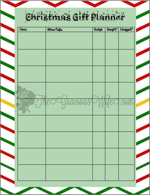 Use this Free Christmas Gift Planner Printable to keep you organized this Christmas season. Check off what you've done and know what you still have left!
