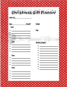 Christmas Gift Planner Printable - The Gracious Wife