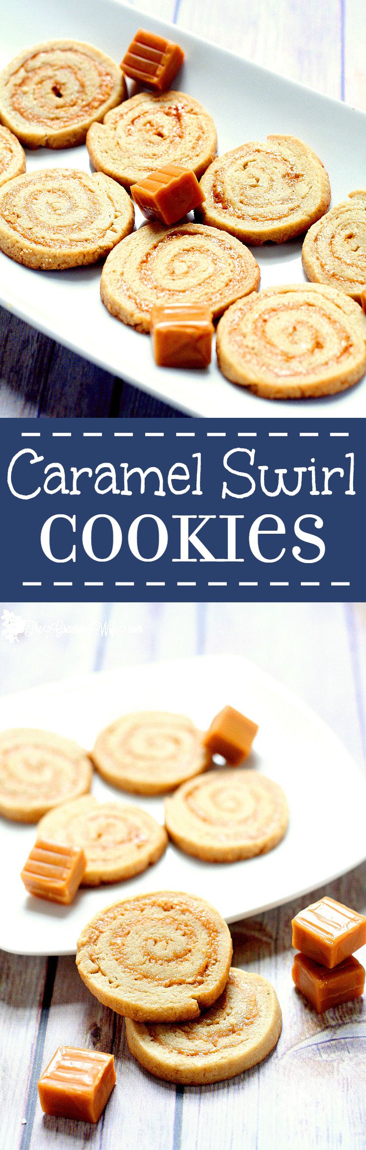 These Caramel Swirl Cookies are a wonderful combination of a soft, chewy cookie swirled with sweet, creamy caramel. Unique and delicious caramel swirl cookie recipe from scratch. Also would make a great Christmas Cookies recipe. THE BEST for caramel lovers everywhere.