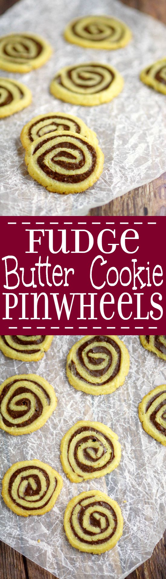 Fudge Butter Cookie Pinwheels Recipe are delicious homemade cookies recipe made with fudge and butter cookie dough! I make these every year for Christmas cookies! They're seriously like cookie crack! 
