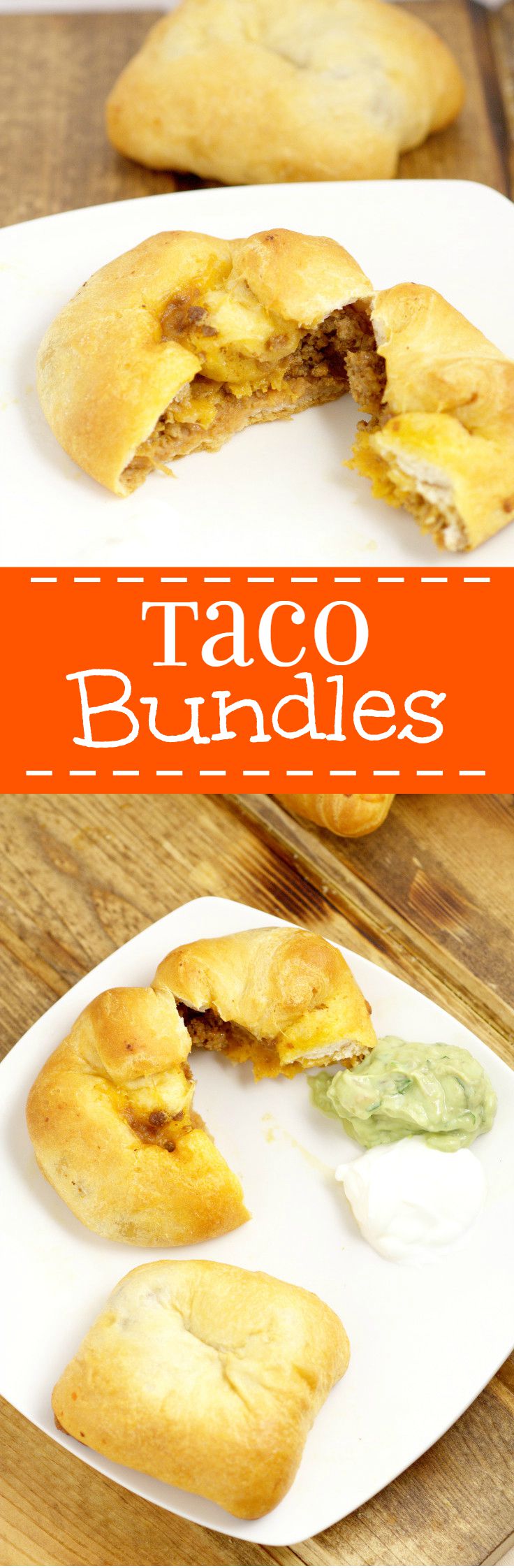 Taco Bundles Recipe - a delicious quick and easy family dinner recipe, using ground beef.  You can even use leftover taco meat.  Tacos on the go!  These are so easy and perfect for busy nights!
