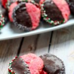 White Chocolate Cherry Shortbread Cookies are a delicious combination of creamy white chocolate and sweet maraschino cherries, dipped in milk or dark chocolate. A perfect and festive Christmas Cookies recipe that's super easy too! Love maraschino cherries!