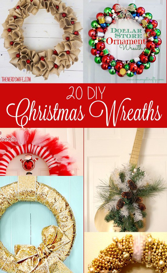 These 20 DIY Christmas Wreaths will brighten your holiday spirit and greet your guests at the door! Love DIY Christmas decorations, especially Christmas wreaths!
