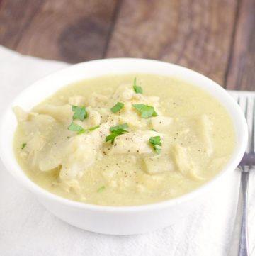 Classic Southern Chicken and Dumplings recipe makes a tasty and filling comfort food dinner idea and recipe for the family, just like grandma's. Can't go wrong with a classic! Seriously the BEST!