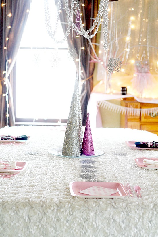 Winter ONEderland birthday party ideas with snowflakes, sparkles, and tulle, fit for a Snow Princess.  Winter ONEderland party ideas for decorations, favors, food, and more!