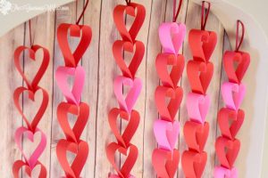 Valentine's Day Heart Paper Garlands- Easy and frugal DIY heart paper garlands for Valentine's Day decor. TWO different tutorials! From TheGraciousWife.com