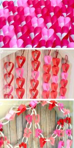 DIY Valentine's Day Heart Paper Garland - Easy and frugal DIY heart paper garlands for Valentine's Day decor. TWO different tutorials! 