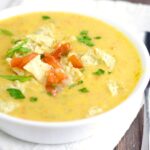 Southwest Bean Chowder Recipe is a creamy soup recipe that tastes like chicken tortilla soup! Creamy, cheesy,... So good!  Definitely one of my favorites!  This soup recipe would also be delicious with chicken.  Love the tortilla chips on top!