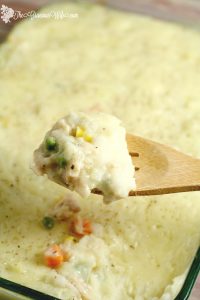 Chicken Shepherd's Pie Recipe- a delicious combination of Chicken Pot Pie and Shepherd's Pie, all in one tasty dinner.  Perfect dinner idea recipe for family and gatherings