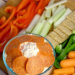 Italian Veggie Dip Recipe - an easy cold dip recipe with cream cheese.  Italian Veggie Dip is a cool, creamy, and fresh Italian veggie dip packed with pepperoni, cheese, and lots of flavor. Serve with an assortment of colorful veggies. This is so amazing with fresh vegetables or crackers! Perfect for a party!