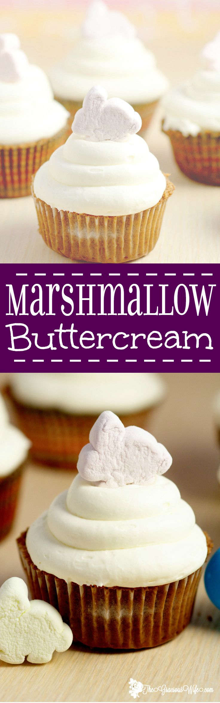 Marshmallow Frosting Recipe - a fun spin on buttercream with marshmallow creme, making a simple, sticky, and sweet Marshmallow Frosting. Perfect  your favorite best homemade cupcakes recipes.  This would be amazing for S'mores cupcakes!