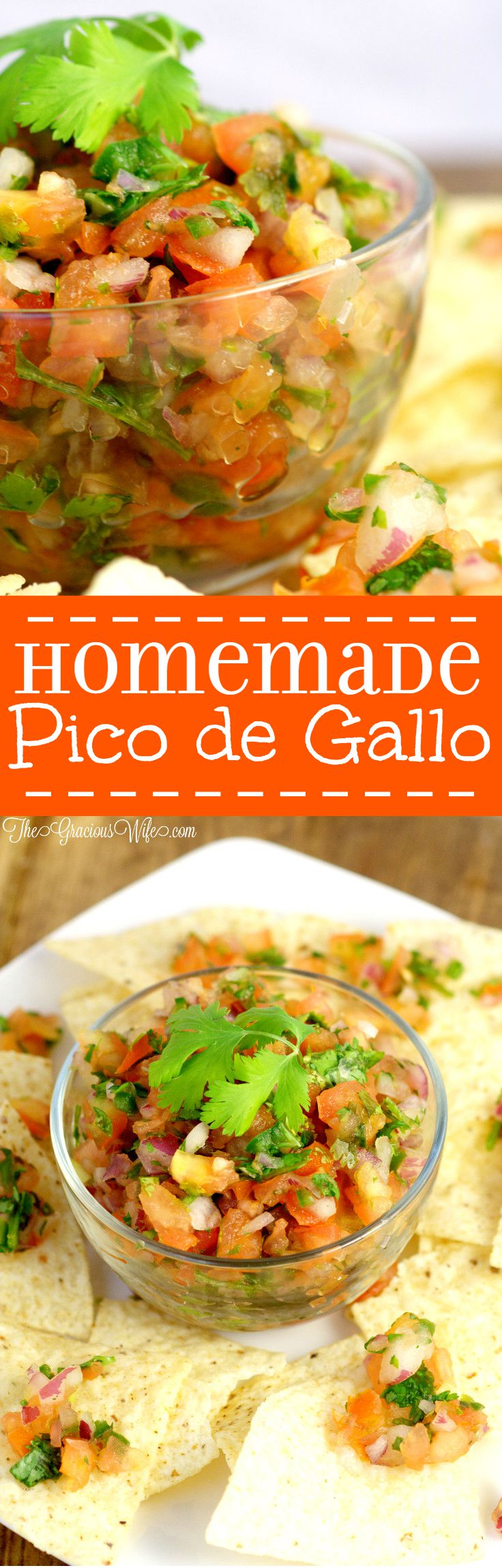 BEST Easy Homemade Pico de Gallo recipe - an easy cold dip recipe that's also a delicious topping on just about everything! Yes! Homemade is always better!