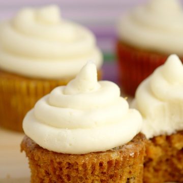 Moist Carrot Cake Cupcakes Recipe with cream cheese frosting - Homemade carrot cake cupcakes recipe from scratch. Delicious and moist and truly the best I've ever had.
