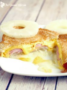 Hawaiian Grilled Cheese Sandwich is the perfect combination of sweet pineapple, salty ham, and gooey cheese. A fun and delicious twist on an American classic. A super easy recipe that's perfect for a quick dinner or an easy lunch. Yummy! Love sweet and salty together!