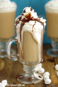 Homemade Marshmallow Coffee Creamer Recipe- A yummy, fun way to change up your morning coffee. It can be made in just 10 minutes, and is a great grown-up treat. 