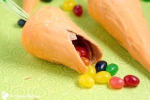 Surprise Inside Waffle Cone Carrots are a perfect Easter or Spring-time treat, and a fun idea for kids. From TheGraciousWife.com