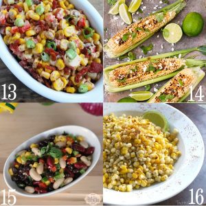 Tons of Easy Corn Side Dishes Recipes - on the cob, grilled, salad and MORE. These tasty corn recipes are great side dish recipes for summer, bbq, or cookouts. |easy vegetable side dish recipes |