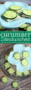 Cucumber Sandwiches Recipe- Perfect for a quick and easy snack or appetizer recipe. Creamy ranch spread and crisp, fresh cucumbers with dill on thin bread squares make a simple but delicious appetizer. These are my favorite!  I love these for a party or shower!