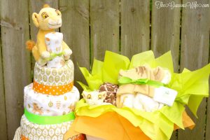 DIY Lion King Faux Fondant Diaper Cake - an adorable DIY addition to a baby...
