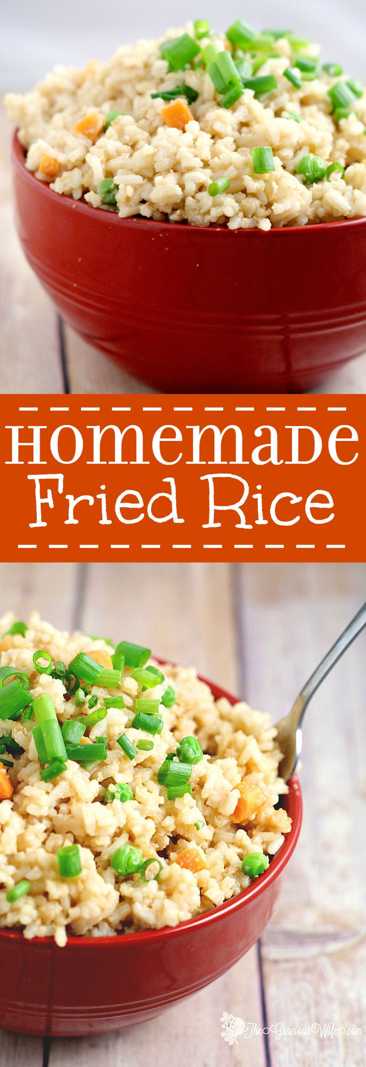 Learn how to make homemade Fried Rice at home with this easy copycat Fried Rice Recipe.  As good as the real restaurants! Great for an easy rice side dish recipe!