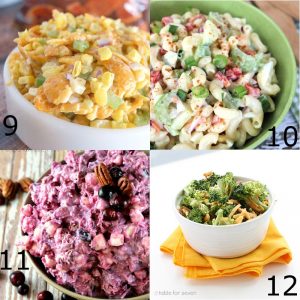 Picnic Side Dishes Recipes - Pasta Salad, Potato Salad, Coleslaw, Oh my! Perfect easy salad and side dishes recipes for BBQ, summer, and picnics
