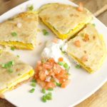 Breakfast Quesadillas Recipe - an easy and quick breakfast recipe with eggs, cheese, and bacon. So delicious and great for kids!