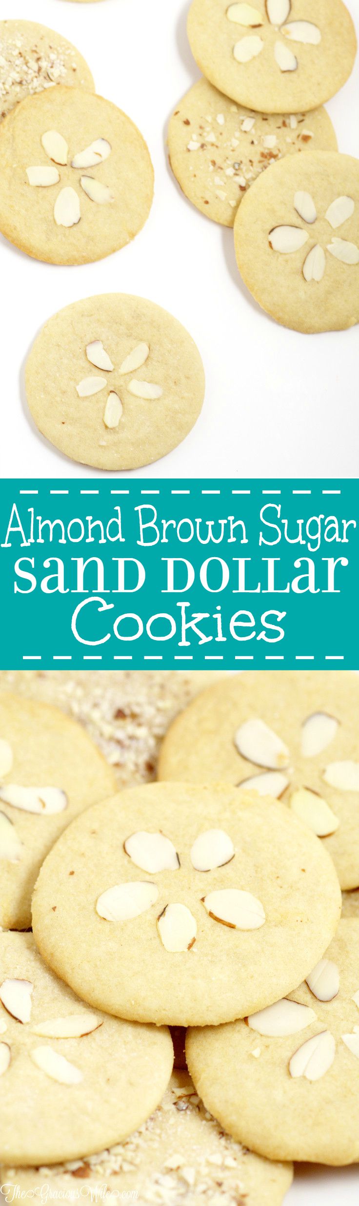 Almond Brown Sugar Sand Dollar Cookies Recipe - an easy cookies recipe from scratch. These are just like sugar cookies, only better!