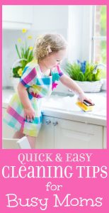 House Cleaning Tips for Busy Moms - 14 household cleaning tips and tricks for the kitchen, bathroom, and more. Some of these are real sanity savers. Love the laundry basket idea.
