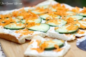 Cucumber Patio Pizza Recipe - creamy, delicious cucumber recipes that's great for an appetizer recipe or a snack recipe! My kids love this! Awesome way to get them to eat some extra veggies!