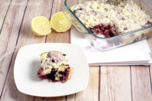 Blueberry Lemon Coffee Cake Recipe - a fresh blueberry and lemon sweet breakfast recipe idea that's great for a crowd.  It's quick and easy to prep and you can even make ahead and freeze.  I LOVE blueberries and lemons together. So tasty!