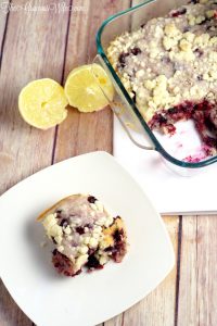 Blueberry Lemon Coffee Cake Recipe - a fresh blueberry and lemon sweet breakfast recipe idea that's great for a crowd.  It's quick and easy to prep and you can even make ahead and freeze.  I LOVE blueberries and lemons together. So tasty!