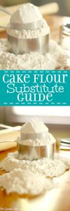 A helpful Cake Flour Substitute guide for when you don't have any on hand. Simple and easy, with just 2 ingredients, but super effective. Sure to make your cake amazing! | cooking hacks | kitchen hacks | life hacks 