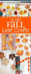 16 Fall Leaf Crafts - DIY Fall decorations and crafts ideas made with leaves that are cheap, easy to make, and perfect for the home. Love these for the Fall season!