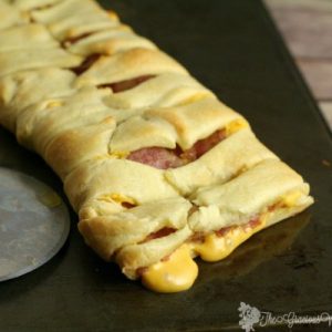 Bacon Grilled Cheese Braid with Candied Bacon?! Count me in!