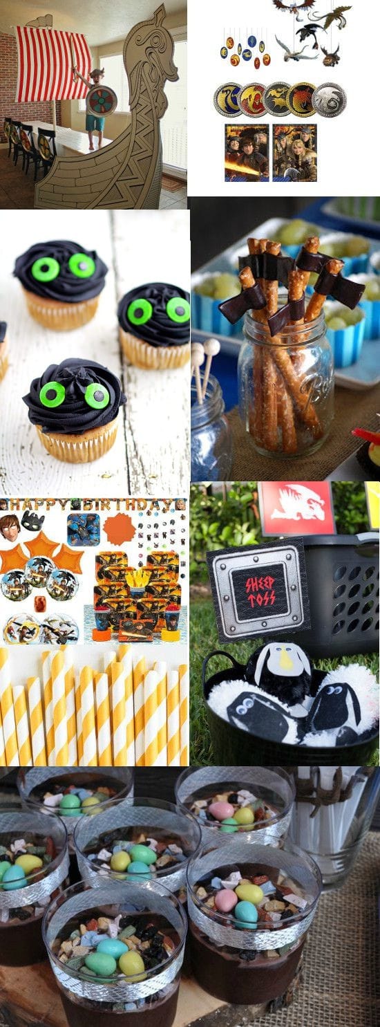 The Ultimate Toothless and How to Train Your Dragon Birthday Party ideas and planning guide, with birthday cakes, food, decorations, games, and supplies. Perfect for your little Dragon Trainer in training. Definitely using these party ideas for my son's birthday next month!