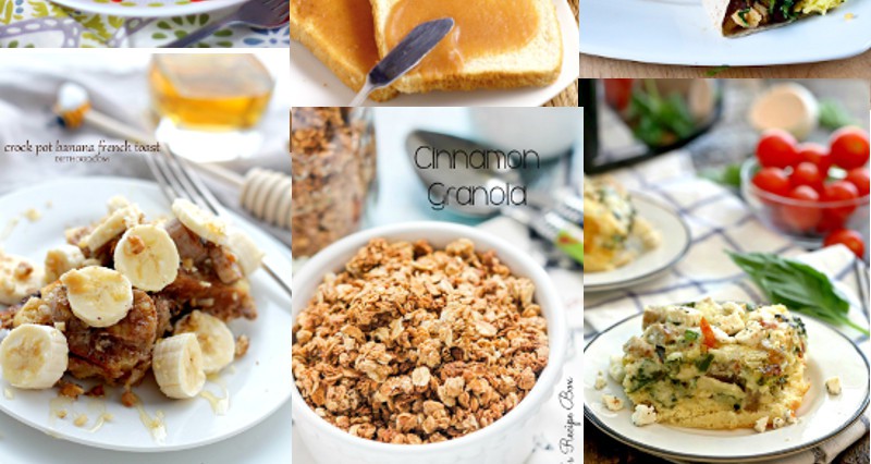 Lots of Crockpot Breakfast Recipes ideas that can be made overnight in the slow cooker! Perfect for feeding company during the holidays and busy mornings! Crockpot recipes for breakfast including make ahead casserole, oatmeal, french toast, burritos, and MORE! Mmmm... Love make ahead and overnight breakfast recipes! I love that these can cook while I'm sleeping and waking up to a warm, already-made breakfast!